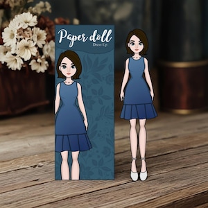 Printable Paper Doll Dress - Up Set Blue theme