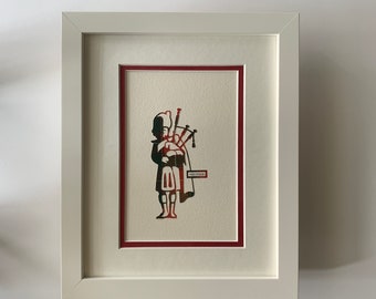 Gerahmter Dudelsackpieler Tartan Druck, MacPhee Clan Schottisches Kunstwerk