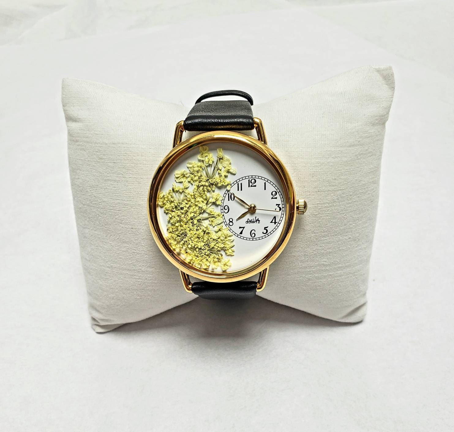 rienda♡ Flower Lace Watch Flower Watch, Pressed Flower Watch, Queen Anne Lace, Gardener Gift