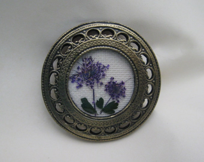 Barrette Broche Fleur En Satin Violet - Accessoire Cheveux Neuf Sans étiquette