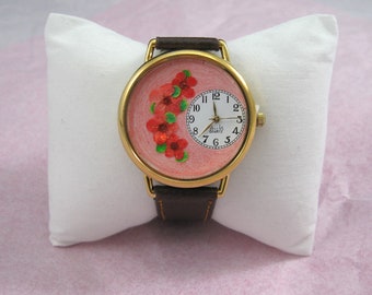 Women's Watch, Flower Wrist Watch,Pressed Flowers, Bridal Wreath Watch