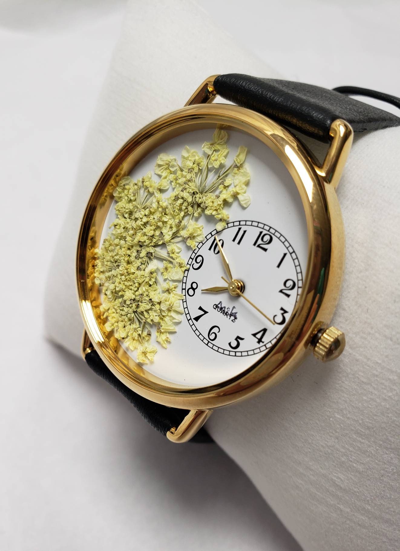 rienda♡ Flower Lace Watch Jhene Flower Dial Leather Watch
