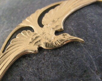 Flying Bird Large Brass Metal Stamping 1421 - 1 Piece