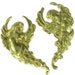 6 (3 sets) Brass Art Nouveau Women Metal Stamping Jewelry Findings 340