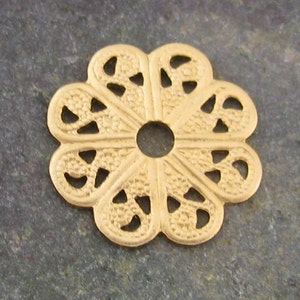 Small Round Brass Filigree with center hole 1387 - 12 each
