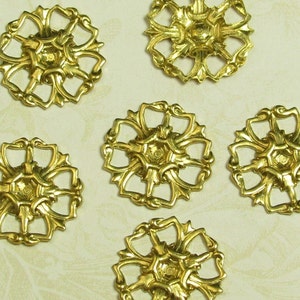 Brass Connector for Round Point Back Rhinestones Jewelry Finding 739 - 6 Pieces