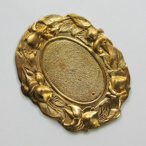 Oval Brass Cabochon Setting 22 x 14 Jewelry Findings No Ring -