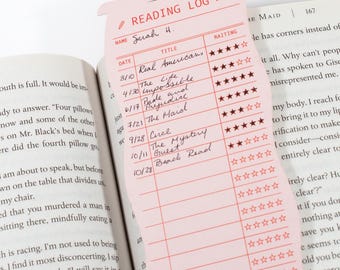 Bokmärke för skrivmaskinsläsningslogg: Bokspårning, bokbetyg