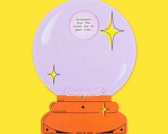 Spådomskort med kristallkula - interaktivt med förskrivna spådomar