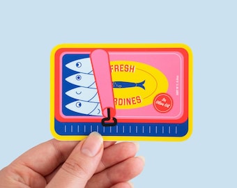 Sardinendose Vinyl gestanzter wasserdichter Aufkleber