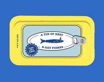 Handgemachte Sardinendose Geburtstagskarte: Pop-Up Karte mit Überraschung!