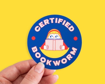 Zertifizierter Bücherwurm Vinyl Die Cut Aufkleber
