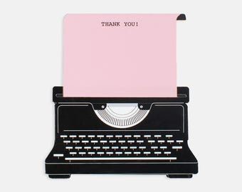 Typewriter Dankeskarte: Pop-up interaktive Grußkarte