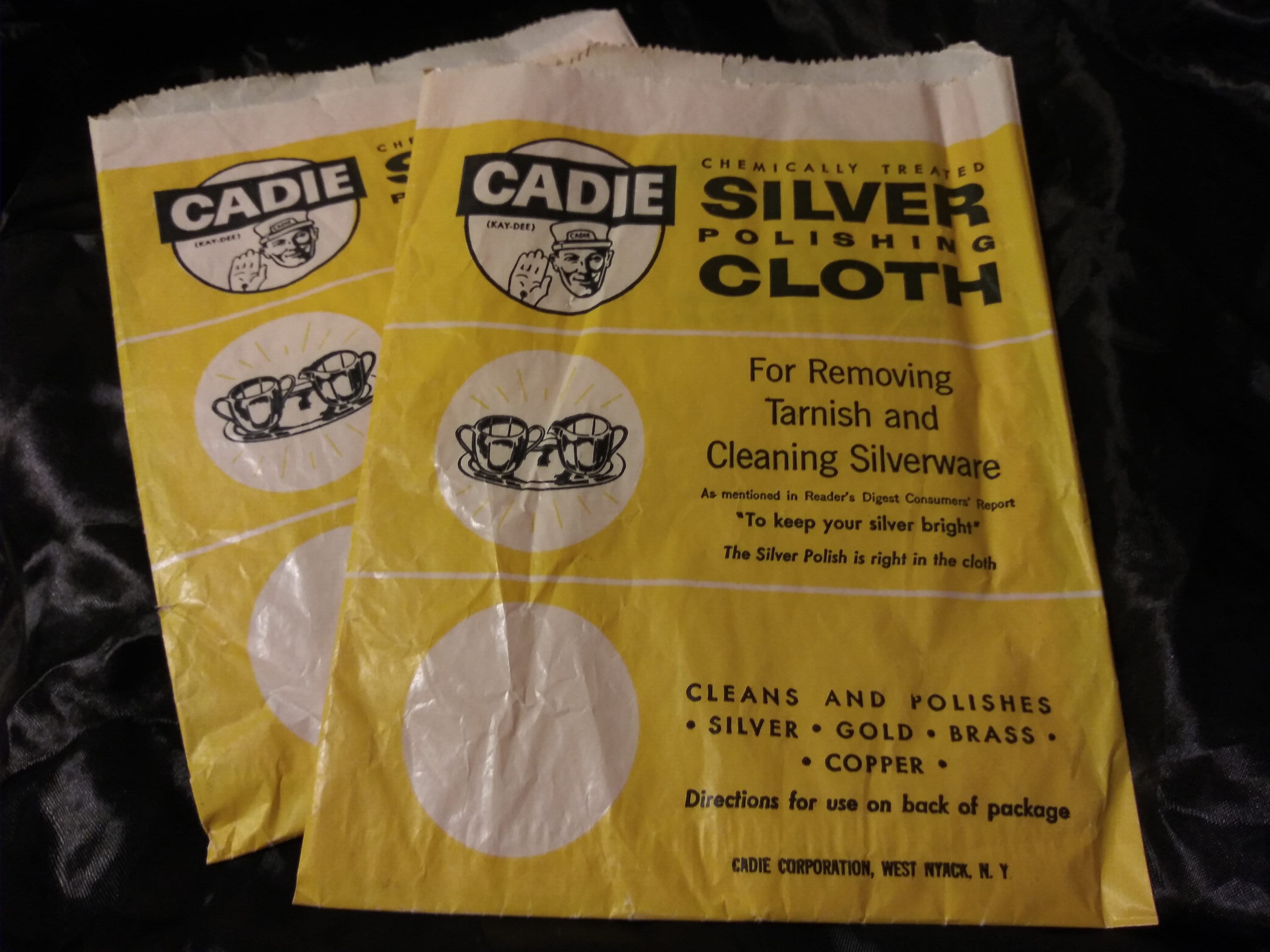 Vintage 1950s 1960s Cadie Silver Polishing Cloth New Old Stock, Lot of 2 -   Denmark