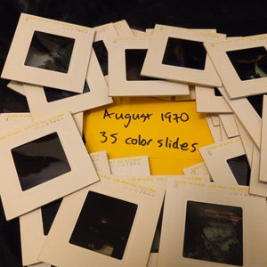 Vintage tourist vacation slides, lot of 35 - unknown locations, dated August 1970