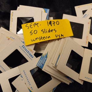 Vintage tourist vacation slides, lot of 50 - Western USA including Utah, September 1970