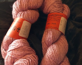 Alchemy Yarns of Transformation "Synchronicity" yarn - Merino/silk blend - colorway "Hush" 88a - lavender, purplish pink - new old stock
