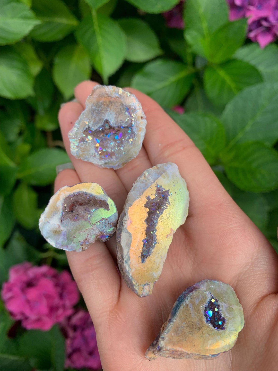 Beautiful Angel Aura Agate Geodes - Etsy UK