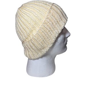 Cream Knit Beanie Handmade