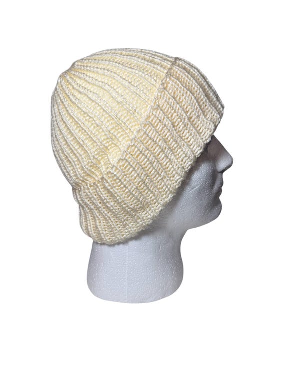 Cream Knit Beanie Handmade - Etsy