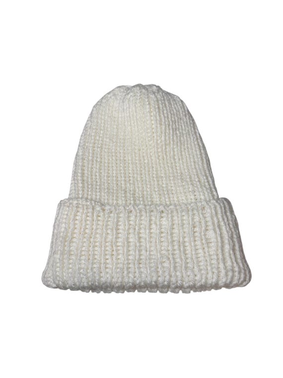 My most beutifull hand made white beenie White Knit Beanie Handmade - Etsy main image 4