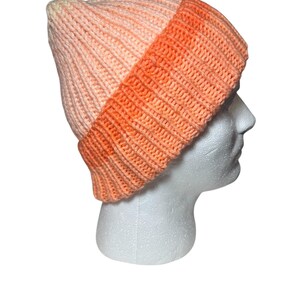 Mixed Orange Knit Beanie Handmade