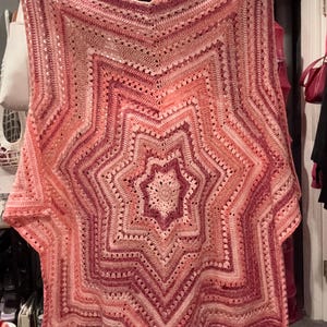 Pink Star Crochet Blanket