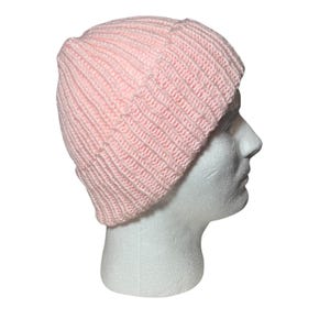 Light Pink Knit Beanie Handmade