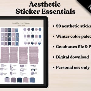 Winter Stickers, Goodnotes Digital Stickers, Aesthetic Digital Stickers, Digital Planner Stickers, Digital Functional Stickers
