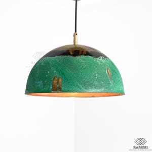 Green Pendant Light, Hanging Light Fixture, Patina Lighting, Green Patina Light, Copper Patina Light.