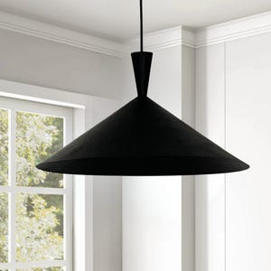 Black Cone Pendant Light, Hanging Light, Cone Pendant Lamp, Cone Shade Light, Black Kitchen Cone Lights, Black Hanging Light.