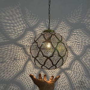 Pendant Light | Moroccan Hanging Lamp & Chandelier | Ceiling Fixture for Home Decor | Boho Style Lighting