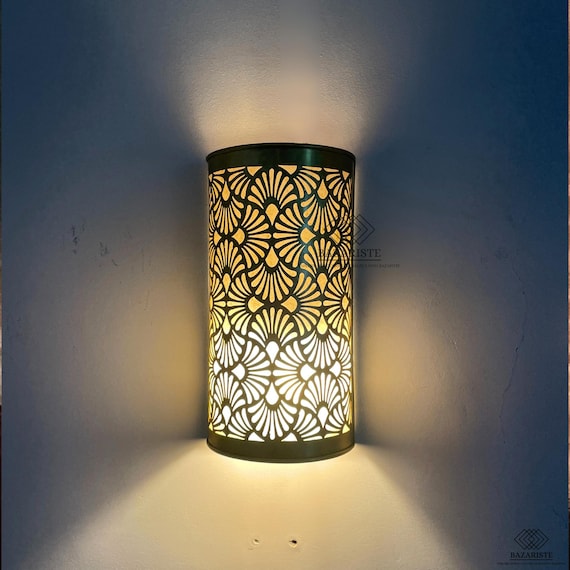 Set of 2 Moroccan Wall Sconce, Brass Wall Light, Moroccan