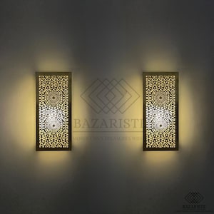 Set of 2 Moroccan Wall Sconce, Brass Wall Light, Moroccan Wall Light, Moroccan Light Wall, Moroccan Wall Lighting, Wall Light.