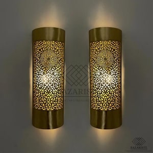 Set of 2 Moroccan Wall Sconce, Brass Wall Light, Moroccan Wall Light, Moroccan Light Wall, Moroccan Wall Lighting, Wall Light.