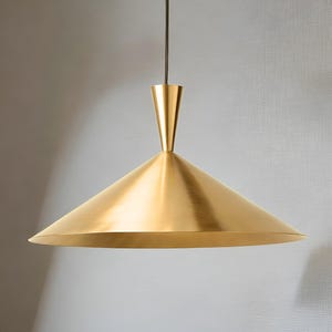 Cone Pendant Light - Gold Hanging Light, Cone Shade Lamp for Kitchen & Dining, Stylish Home Decor, Modern Lighting Solution