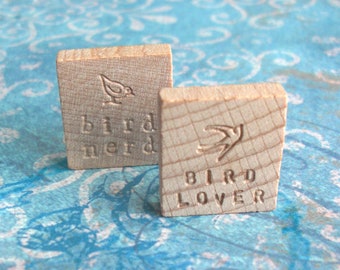 Bird Lover Letterpress Keepsake .. Bird Nerd Vintage Blank Scrabble Tile .. Hand stamped .. Awesome marriage proposal .. engraved souvenir