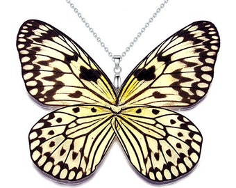 Real Butterfly Wing Necklace / Pendant (WHOLE Rice Paper Butterfly W034) - USD5 off Coupon Code: US5OFF (Min.Spend USD40) - Buy 2 Get 1 Free