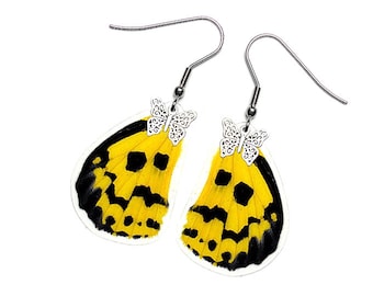 Real Butterfly Wing Earrings (Militaris Hindwing - E031) - USD5 off Coupon Code: US5OFF (Min.Spend USD40) - Buy 2 Get 1 Free