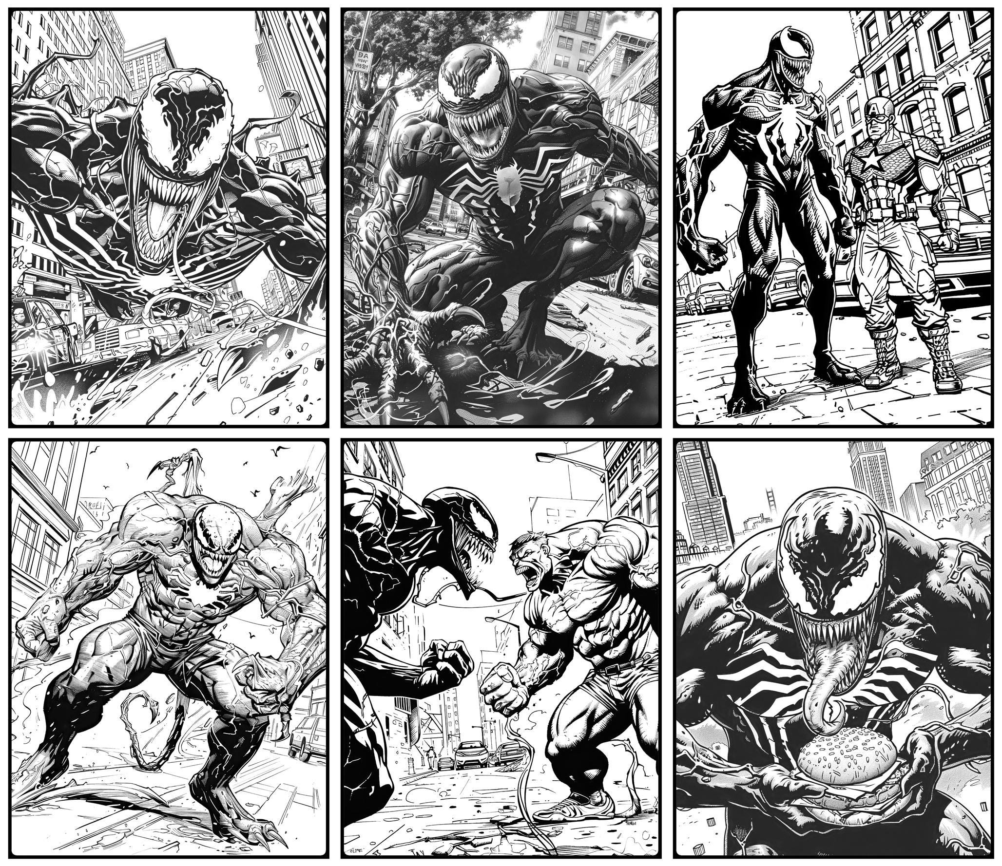 50 Superhero Villain Printable Coloring Pages PDF Coloring Book With ...