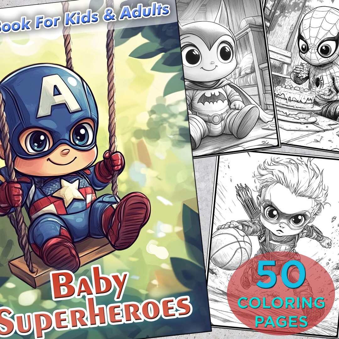 50 Baby Superhero Printable Coloring Pages | PDF Coloring Book With ...