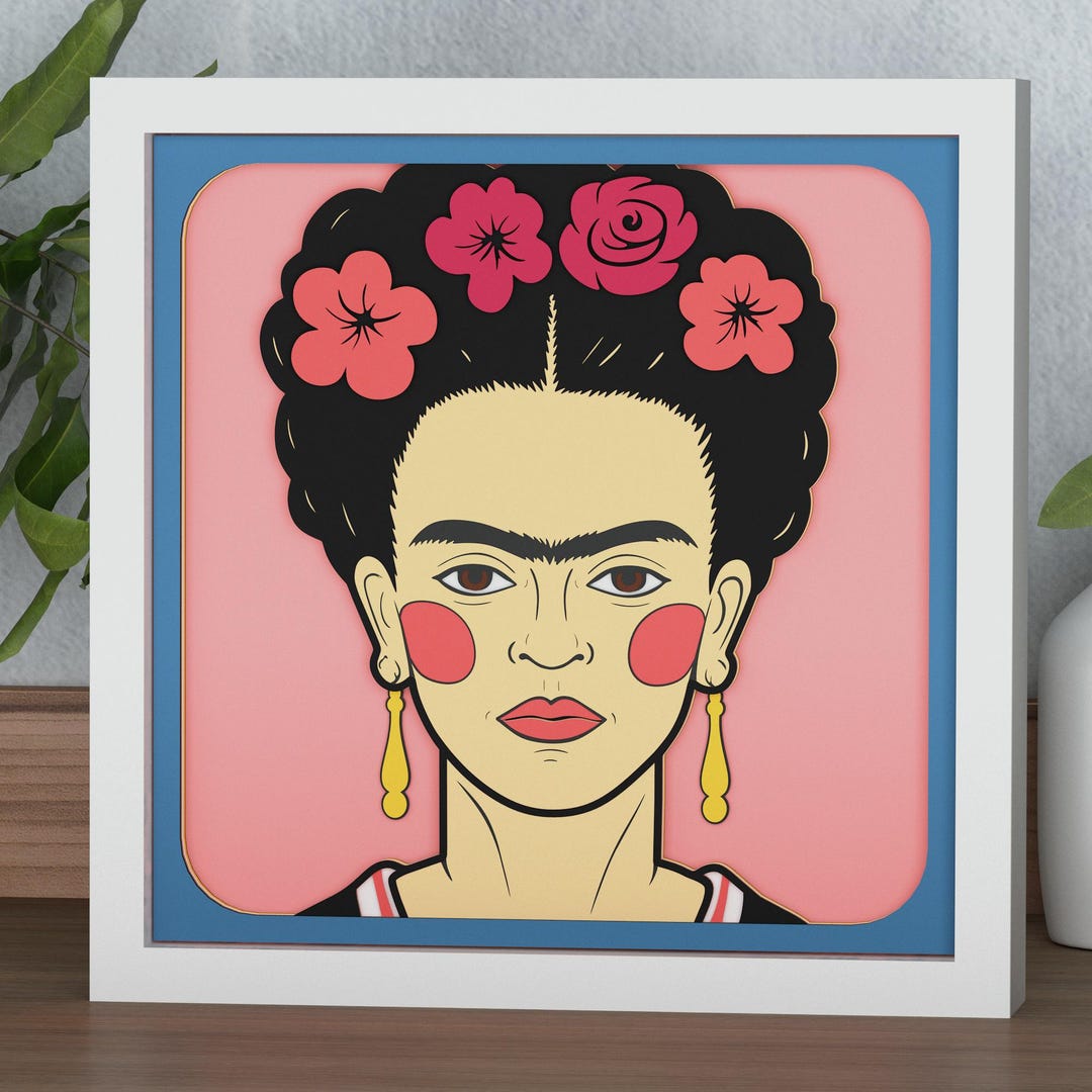 Frida Light Frida 3D Layer SVG, Frida Shadow Box SVG for Cricut Silhouette ...