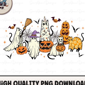 Black Cat Halloween Png, Ghost Cat Png, Halloween Png, Halloween Cat Shirt, Fall Png, Retro Halloween Png,Spooky Season Png,Funny Halloween