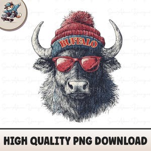 Vintage Buffalo Football PNG: Abbigliamento sportivo per tifosi (download digitale), maglia della squadra Football Spirit