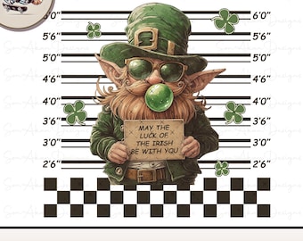 Duende retro PNG del Día de San Patricio: Diseño de sublimación divertido (descarga digital)