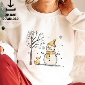 Christmas Snowman Png, Digital Download, Christmas Sweatshirt, Snowman Shirt, Snowman T-Shirt, Christmas Crewneck, Christmas Shirts fo Women
