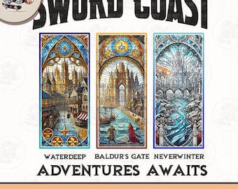 Vetrate di Baldur's Gate PNG: D&D 5e Art (download digitale)