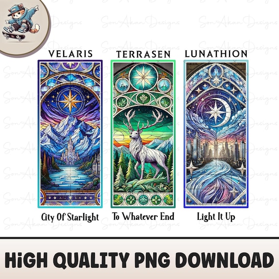 ACOTAR Stained Glass City of starlight PNG (Digital Download), Gifts for Book lovers