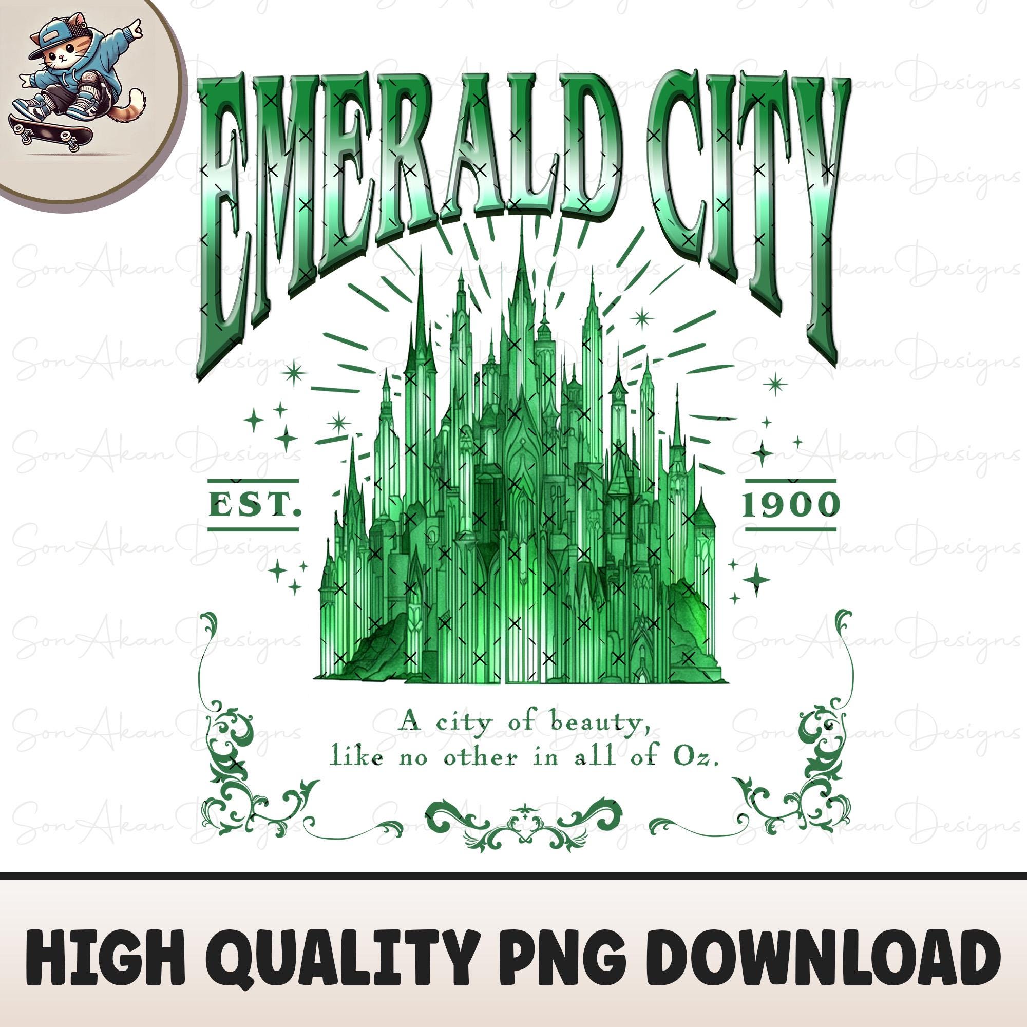 Emerald City PNG Digital File - Instant Download, Wizard of