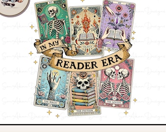 Reader Era Tarot PNG: Bookish Vintage Design (Digital Download)